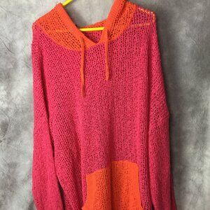 Torrid Pointelle Pullover Hoodie Open Stitch Sweater Size 3 NWT